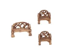 AKOOSY 3 pièces Miniature Garden Furniture Set Résine Mini Banc et Chaises Décoratives pour Jardin Bonsai Micro