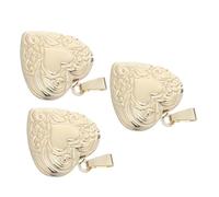 AKOOSY 3 Pièces Pendentif Cœur Photo Ouvrable Médaillon Porte-photo pour Femmes Bijou DIY Personnalisable pour Collier Cadeau Saint-valentin