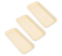 AKOOSY 3 pièces Soucoupes Rectangulaires pour Pots de Fleurs Lot de Plateau Récupérateur Eau et Terre pour Plantes Intérieur et Jardin Plateau Plastique Petit Modèle