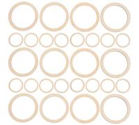 AKOOSY 30 Pièces Anneaux en Bois Ronds, Bois, Résistants à L’usure, Cercles Plats pour Bricolage et Décoration DIY la Maison