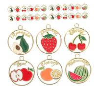 AKOOSY 30 pièces Breloques Fruits Alliage pour Création Bijoux Pendentifs DIY pour Colliers et Boucles Oreilles Assortiment et Léger