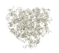 AKOOSY 300 pièces Perles de Sertissage Argentées pour Fabrication de Bijoux Kit Complet DIY pour Cache Nœud Bracelet et Cordon Collier Résistant Corrosion et Adapté Aux Créations