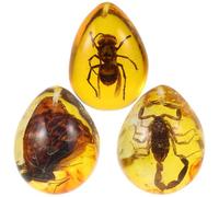 AKOOSY 3pcs Pendentifs en Résine Ambre Insecte, Spécimens Légers et Créatifs pour Décoration Bijoux et Fabrication D'artisanat, Couleur Résistante Danger Garçon et Filles