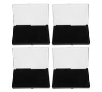 AKOOSY 4 Pièces Boîte de Rangement pour Bijoux et Broches Présentoir Velours avec Couvercle Flip Organisateur Plastique pour Pins Médailles et Badges Espace Large et Portable pour Femme