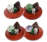 AKOOSY 4 Pièces Boutons Ronds Rouges à Coudre avec Embellissements en Cristal pour Manteaux et Pulls, Décoratifs et Respirants, Adaptés aux Looks Quotidiens D'hiver