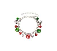 AKOOSY 4 Pièces Bracelet et Collier Alliage avec Boucles Doreilles Clochettes de Parure Bijoux Femme Créative Collier Bracelet Boucle Rouge