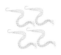 AKOOSY 4 pièces Chaînes de Suspension pour Pots de Fleurs Triple Chaîne Blanche Résistante pour Jardinières Suspendues Intérieur Extérieur Compatible Mangeoires