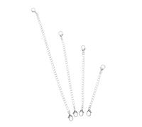 AKOOSY 4 pièces Chaînes Extension Acier Inoxydable avec Fermoirs Aux Deux Extrémités Rallonges de Collier et Bracelet pour Fabrication de Bijoux DIY Longueurs Variées