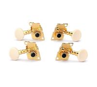 AKOOSY 4 pièces Chevilles de Guitare Acoustique Lr Plaqué Or avec Boutons Plastique Vintage Kit Accordeur Verrouillage Remplacement Facile avec Accessoires pour Tonalité