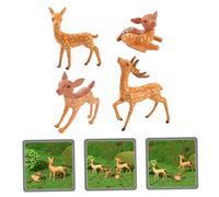 AKOOSY 4 pièces Figurines de Cerfs Réalistes Décoration Mini Jardin avec Animaux Ornements pour Jardin Patio et Intérieur