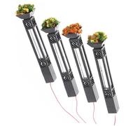 AKOOSY 4 pièces Lampadaire Miniature Abs pour Maquette de Lot de Décor de Table à Sable et Jardin Miniature Design Stable et Pratique Noir