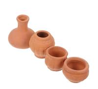 AKOOSY 4 pièces Mini Pots de Fleurs Terre Cuite Rouge de Petits Pots Miniatures pour Décoration de Jardin DIY Bureau et Fenêtre Résistants et Polyvalents