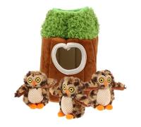 AKOOSY 4 Pièces Peluche Interactif pour Chien Couineur, Forme Animale, Lavable, pour Activité de Cache-Cache et Santé Dentaire des Chiens