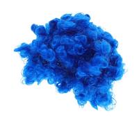 AKOOSY 4 pièces Perruques Afro Bouclées Coloris Bleu Perruque Clown Carnaval Disco Synthétique Rigolote pour Fête Halloween Carnaval