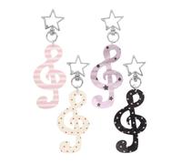 AKOOSY 4 Pièces Porte-clés Musique Créatif Motif Pois et Rayures Accessoires Légers pour Fête Karaoké Décoration Anniversaire et Fournitures Scolaires