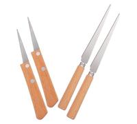 AKOOSY 4 Pièces Sculpture Scraper Set With Wooden Handles Stainless Steel Clay Fettling Cutters For Pottery Carving Ceramic Art Repair DIY Modeling And Smoothing