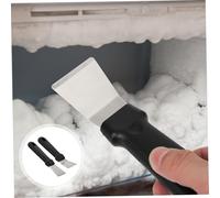 AKOOSY 4 Pièces Set de à Glace Acier Inoxydable Grattoirs Incurvés et Droits pour Déneigement et Nettoyage de Réfrigérateur et Congélateur Outil de Polyvalent et Ergonomique