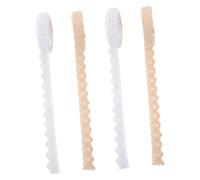 AKOOSY 4 Rouleaux Ruban Adhésif Décoratif Dentelle Autocollant Beige Blanc Ruban Masking Tape Auto-adhésif pour Scrapbooking Décoration Mariage et Loisirs Créatifs