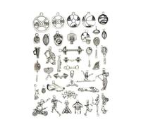 AKOOSY 40 Pièces Accessoires de Bijoux en Alliage Style Sport Pendentifs | Finition Soignée, Couleur Argenté, pour Réparation de Bijoux, Scrapbooking, Cheville et Porte-clés Style Aléatoire