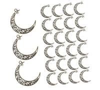 AKOOSY 40 Pièces Pendentifs Lune Creux Alliage pour Création de Bijoux Breloques Filigrane Forme de Croissant pour Colliers Bracelets et Boucles Oreilles DIY