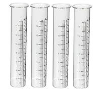 AKOOSY 4pièces Pluviomètre à Tube à Essai Cylindres De Mesure De Pluie Verre Outil De Mesure De Pluviométrie pour Usage Extérieur Et Domestique