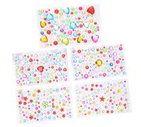 AKOOSY 5 feuilles Stickers DIY Acryliques Cristal Strass Décoratifs pour Téléphone Bricolage Artisanat Garçon Fille Adultes