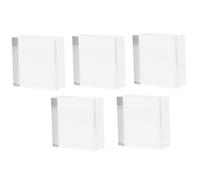 AKOOSY 5 pièces Bloc Exposition Acrylique Transparent Socle Affichage pour Bijoux Présentoir de Bureau Élégant pour Décoration et Rangement