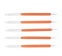 AKOOSY 5 Pièces Outils de Sculpture Argile Silicone avec Manche Bois Double-embouts Stylos Pointes Silicone pour Modelage Céramique Gravure Embossage Artisanat DIY