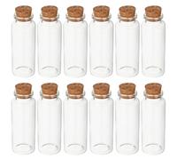 AKOOSY 50 Mini Bouteilles Décoratives en Verre avec Bouchon en Liège 40ml, Col 30mm, Lot de 50 pour Décoration Chambres et Bureaux