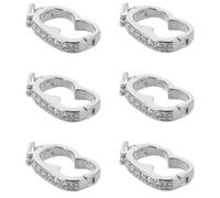 AKOOSY 6 Pièces Lot de 6 Fermoirs Connecteurs Glands Strass Argentés, Breloques Décoratives pour Bracelets et Colliers, Accessoires DIY pour Fabrication de Bijoux, Ajustables et