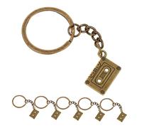 AKOOSY 6 Pièces Lot de Porte-clés Cassette Vintage Design Rétro Style Breloques pour Sac à Main et Sac à Dos Accessoires pour Fêtes Musique