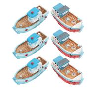 AKOOSY 6 Pièces Miniature Bateau Décor Méditerranéen Ornement Résine DIY Style Plage Figurines Nautiques pour Centre de Table Paysage Côtier
