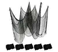 AKOOSY 6 Pièces Tissu Halloween Effrayant Noir Décoration DIY Maison Hantée Intérieur Extérieur Drap Léger Flexible pour Fenêtres Portes Jardin