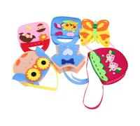 AKOOSY 6pièces Sacs à Main Feutre pour Garçon Fille Kit De Couture avec Modèle De Bricolage Apprendre à Coudre pour Fille De Courtepointe