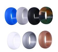 AKOOSY 7 pièces Bague Silicone pour Hommes de Anneaux Caoutchouc pour Mariage Camouflage Or Noir Gris Blanc Bleu Confort Ergonomique et Durable