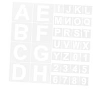 AKOOSY 72 pièces Pochoirs Lettres et Chiffres Plastique Réutilisables pour Peinture DIY Scrapbooking Artisanat Alignement Facile et Nettoyage Simple