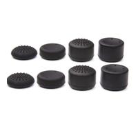 AKOOSY 8 Pièces Capuchons de Joystick Surélevés en Silicone Noir | Manette et Sticks de Contrôle, Prise Confortable, Anti-dérapant, Installation Facile, Jeu