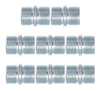 AKOOSY 8 Pièces Connecteur Double Fente Compatibilité et Stabilité Renforcée en Acier Argenté Filetage Double Tête pour Étagères Filaires et Poteaux de Rangement