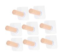 AKOOSY 8 pièces Lot de Crochets Muraux Adhésifs Bois Massif Patères sans Perçage pour Manteaux Chapeaux et Sacs Design Minimaliste pour Chambre Salle de Bain et Entrée Fixation Solide