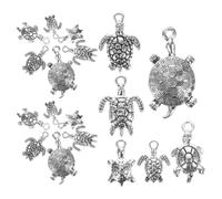 AKOOSY 90 Pendentifs Tortue en Alliage Argenté Finition Antique, Détails Sculptés Complexes, Accessoires Élégants Fabrication de Bijoux DIY et Créations Artisanales Style Plusieurs styles