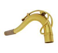AKOOSY Accessoire Incurvé pour Saxophone Ténor en Laiton Plaqué Argenté Or, Résistant la Déformation Dommages, Diamètre 27,5 Mm, pour Remplacement du Manche