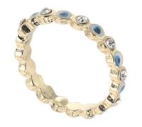 AKOOSY Anneau Œil Maléfique Émail avec Pierres Brillantes Anneau Fermeture Hypoallergénique et Confortable Accessoire Unique pour Halloween et Fête