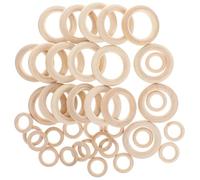 AKOOSY Anneaux En Bois Pour Bricolage 40 Pièces Artisanaux Naturels Diy, Cercles Ronds Pour Créations Bijoux, Décoration Macramé, Activités Manuelles Et Couronnes