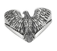 AKOOSY Bague Aigle Vintage en Cuivre Argenté, Design Ajustable Surface Intérieure Polie, pour Cérémonies et Fêtes Stylées