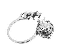 AKOOSY Bague D'aromathérapie Vintage Ouverte Ajustable pour Femmes et Hommes, Anneau Diffuseur Huiles Essentielles en Alliage Ajouré Chat, Accessoire Portable Parfumé, Bijou Rétro