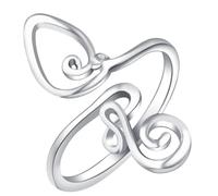 AKOOSY Bague D'orteil Ouverte Réglable Boho en Métal Argenté Créative pour Femmes et Adolescentes Plage Été Taille Unique