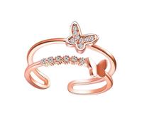 AKOOSY Bague Femme Réglable Double Motif Élégant avec Décoration de Doigt Mode pour Fêtes et Usage Quotidien