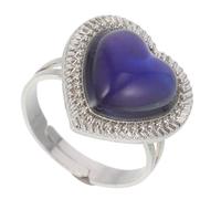 AKOOSY Bague Gemstone Sensible Température Changeante Couleur Anneau Unisexe Réglable Pour Émotions Bijoux Femme Fille Style Cœur Mode