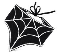 AKOOSY Bandana Triangle Noir en Tissu Confortable, Style Classique Toile d'Araignée, Accessoire Costume Halloween pour Femmes Adultes, Fermeture à Nouer Ajustable