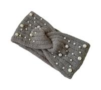 AKOOSY Bandeau D'hiver en Flanelle pour Femmes, Tricoté Perles, Élastique et Chaud, pour Marcher Chien ou Halloween